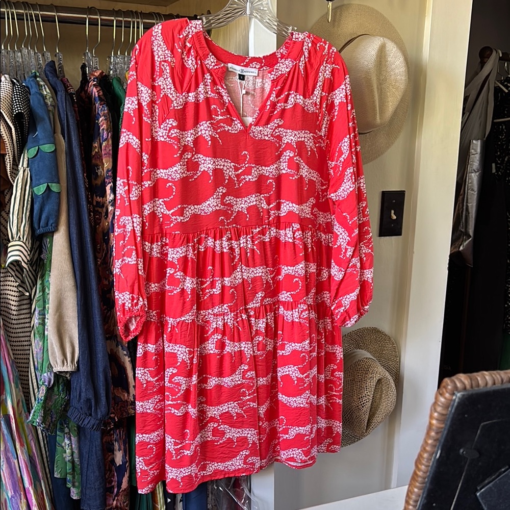 Red Leopard Print Dress